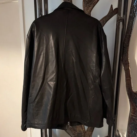 Men's XXL Weatherproof Black Leather Jacket - Picture 2 of 4